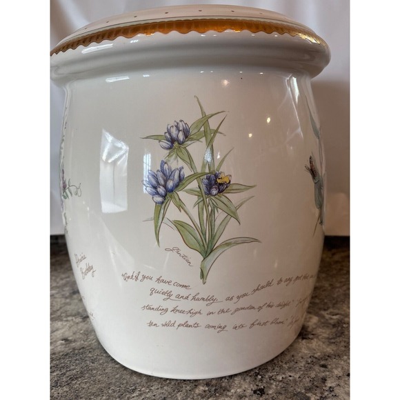 RARE Kohler Prairie Flowers‎ of the Midwest Artist Edition Waste Basket Planter - Picture 3 of 16